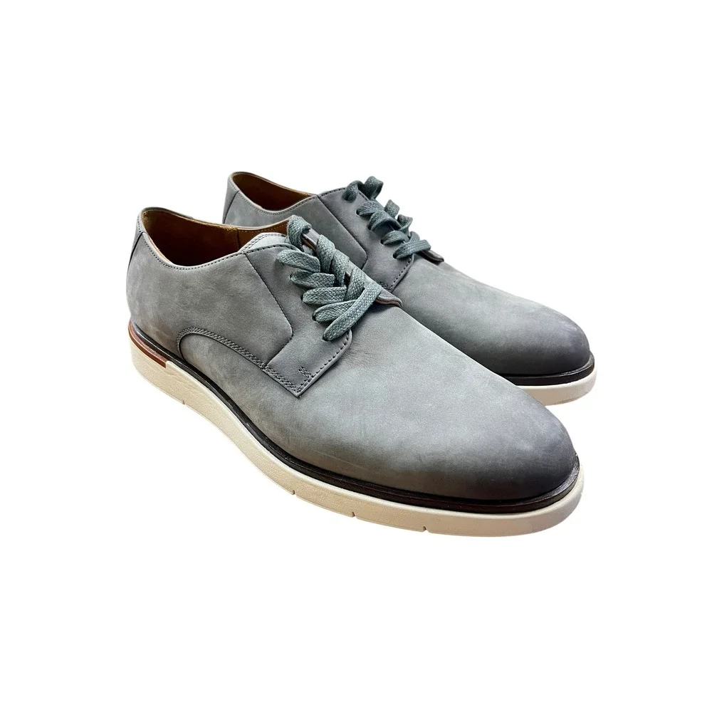 ALLEN EDMONDS Carson Hybrid Derby Men Leather Lace Up Dress Shoes Sneaker 9 Gray